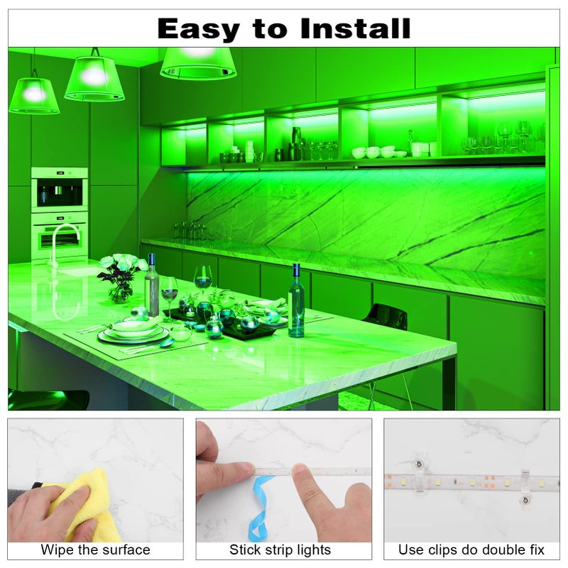 iNextStation 12V LED Light Strip IP65 Waterproof Green LED Strip Lights 16.4ft/5m Cuttable 300 SMD 2835 LED Tape Flexible Led Lights for Bedroom Outdoor Indoor Decor (Power Adapter not Included) - Image 3